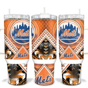 New York Mets MLB Custom Stanley Quencher 40oz Stainless Steel Tumbler With Handle