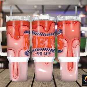 New York Mets MLB Custom Stanley Quencher 40oz Stainless Steel Tumbler With Handle