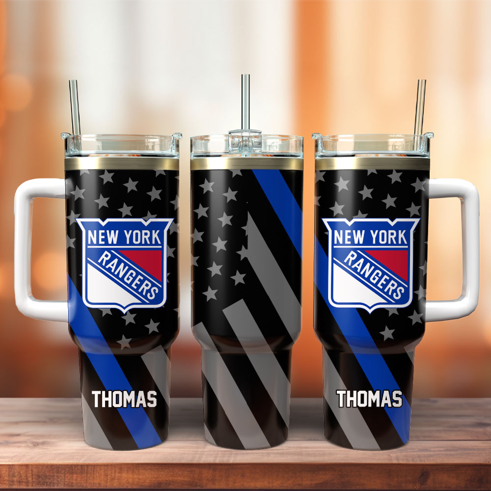 New York Rangers Hockey NHL Sport Custom Stanley Quencher 40oz Stainless Steel Tumbler With Handle