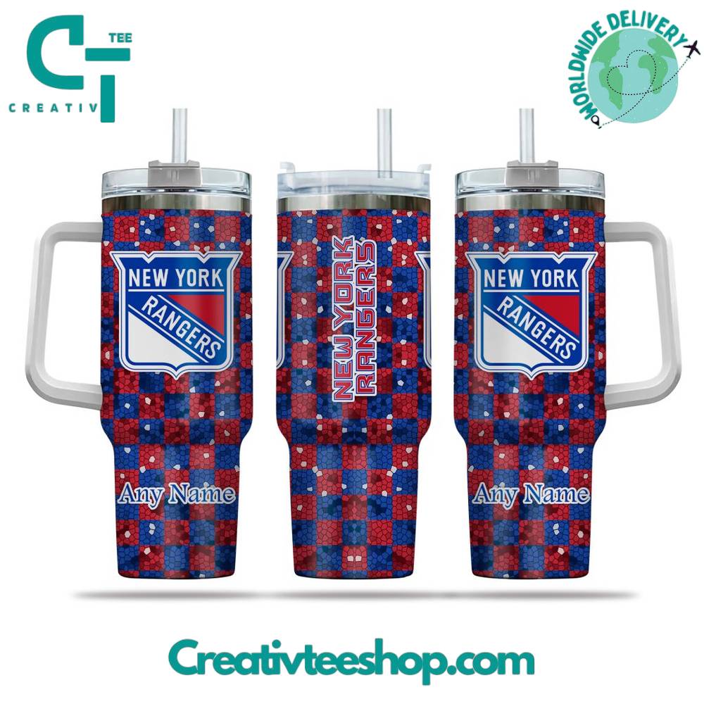 New York Rangers NHL Custom Stanley Quencher 40oz Stainless Steel Tumbler With Handle