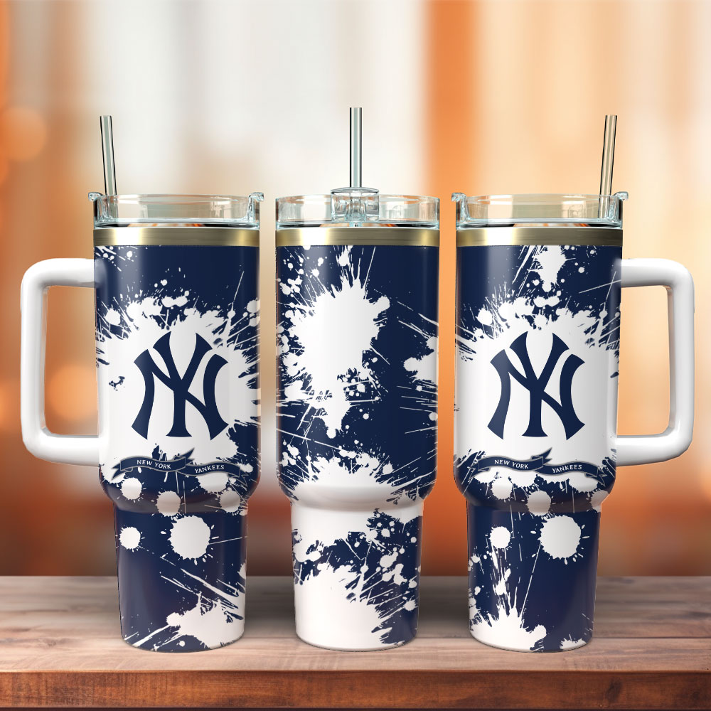 New York Yankees Baseball MLB Sport Custom Stanley Quencher 40oz Stainless Steel Tumbler With Handle