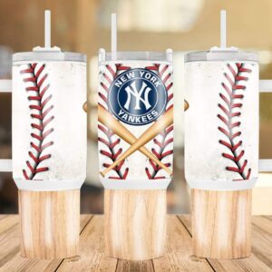New York Yankees MLB Custom Stanley Quencher 40oz Stainless Steel Tumbler With Handle
