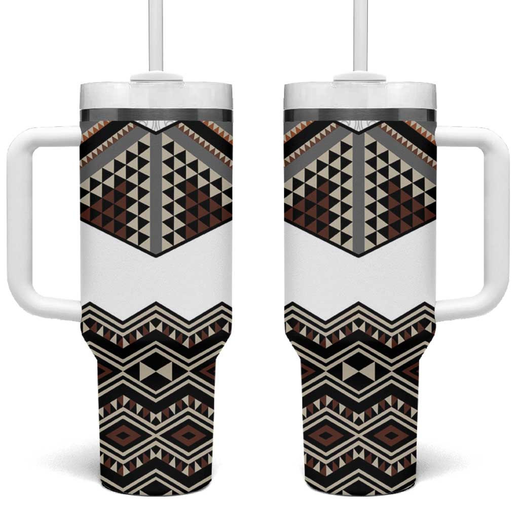 New Zealand Aotearoa Taniko Art Simple Custom Stanley Quencher 40oz Stainless Steel Tumbler With Handle