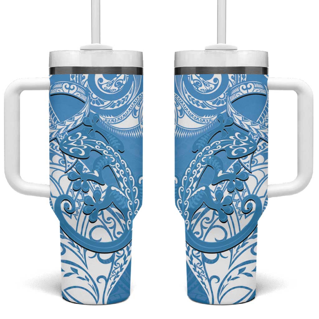 New Zealand Autism Awareness NZ Fern With Maori Koru Lizard Custom Stanley Quencher 40oz Stainless Steel Tumbler With Handle