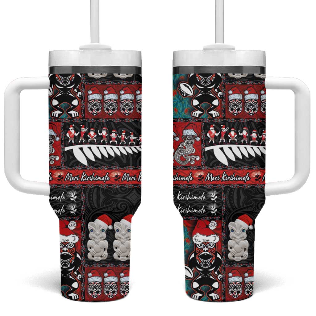 New Zealand Christmas Maori Christmas Meri Kirihimete Custom Stanley Quencher 40oz Stainless Steel Tumbler With Handle