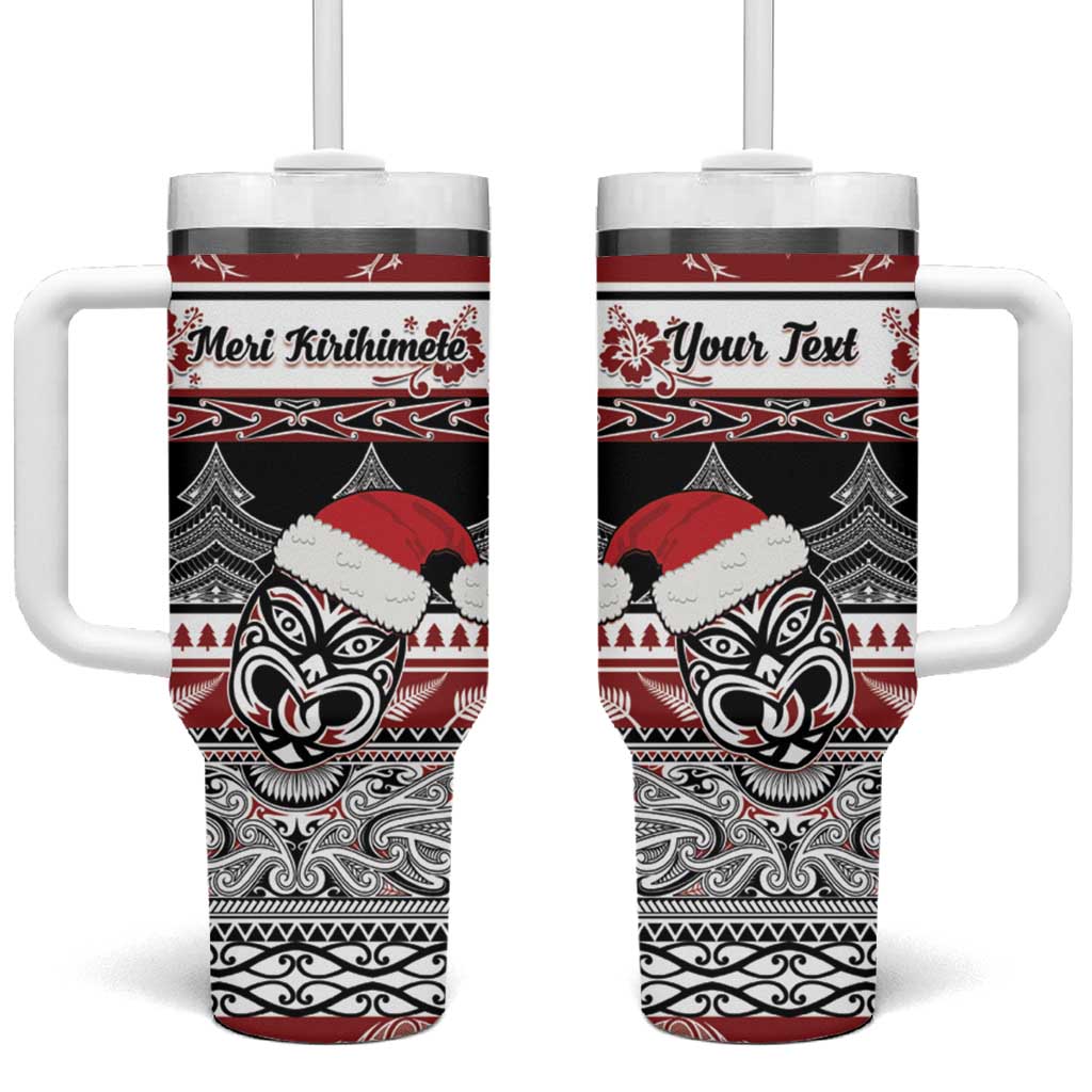 New Zealand Christmas Maori Meri Kirihimete Moko Custom Stanley Quencher 40oz Stainless Steel Tumbler With Handle