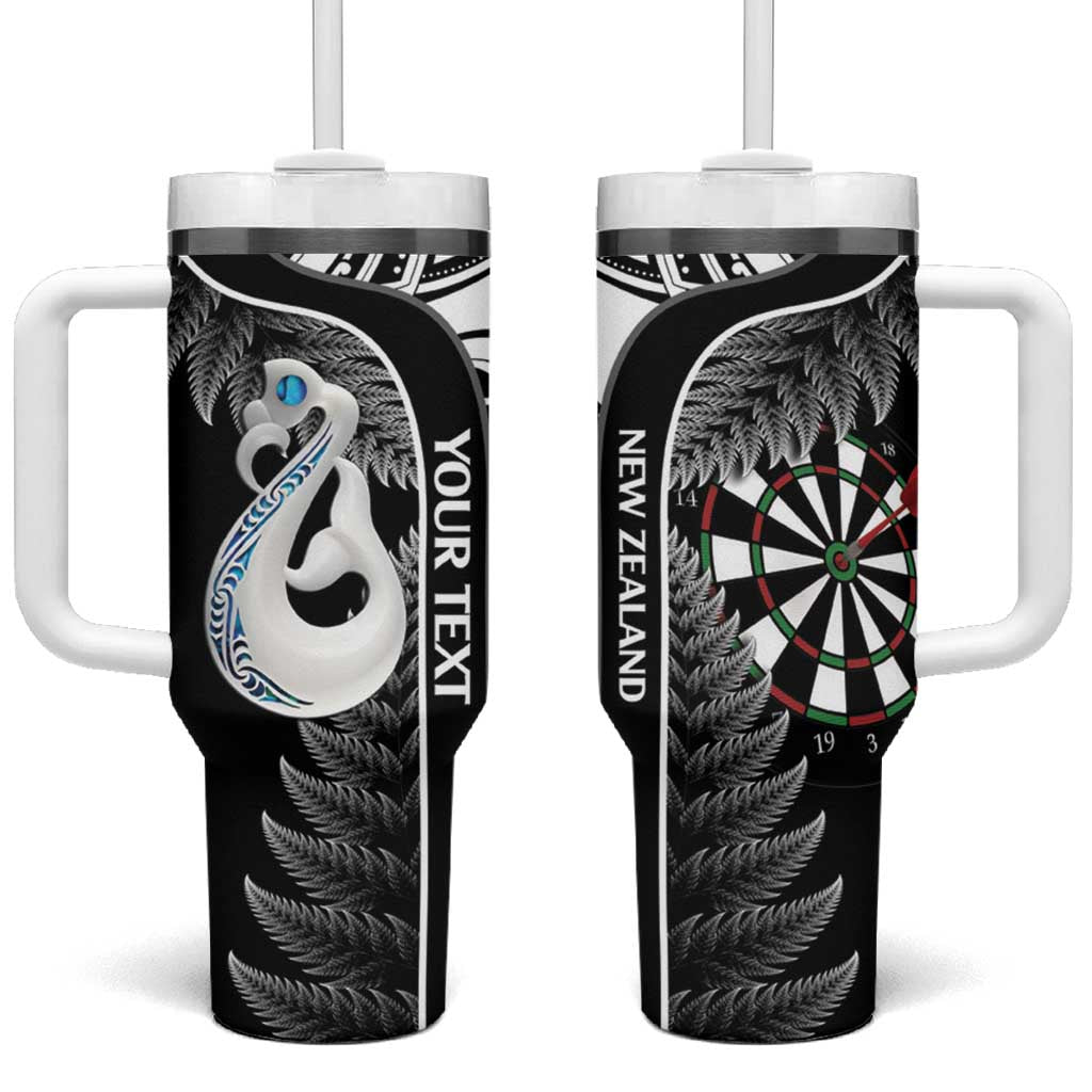 New Zealand Darts Aotearoa Fern Mix Paua Shell Manaia Black Custom Stanley Quencher 40oz Stainless Steel Tumbler With Handle