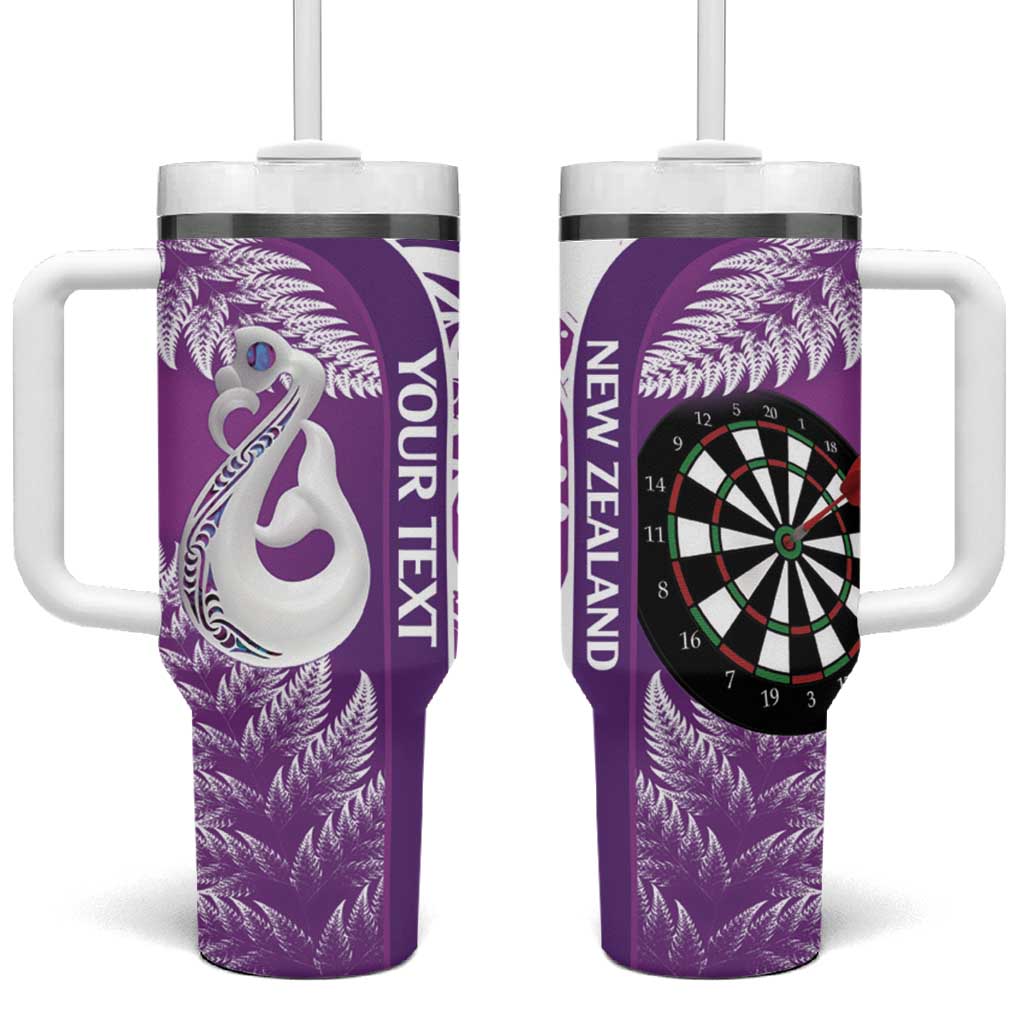New Zealand Darts Aotearoa Fern Mix Paua Shell Manaia Purple Custom Stanley Quencher 40oz Stainless Steel Tumbler With Handle