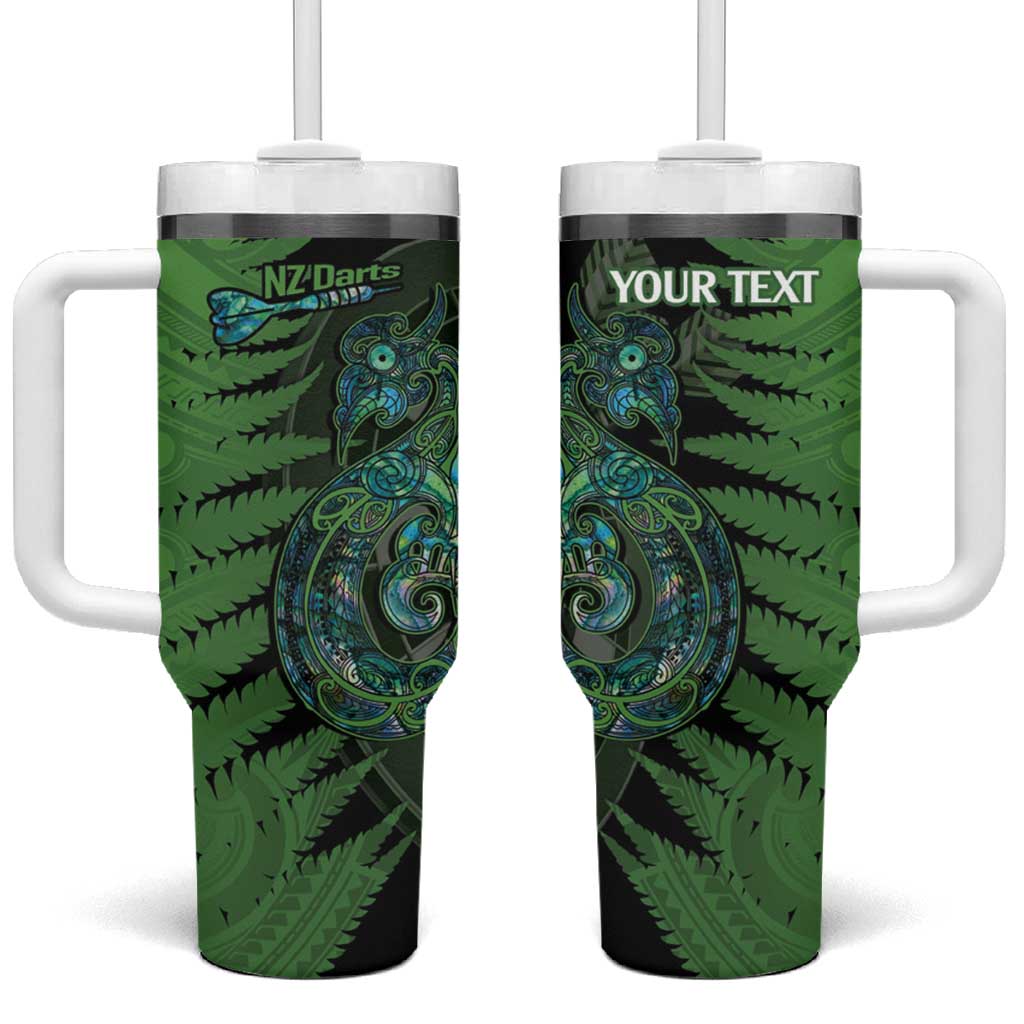 New Zealand Darts Aotearoa Maori Fern Mix Manaia Tattoo Custom Stanley Quencher 40oz Stainless Steel Tumbler With Handle