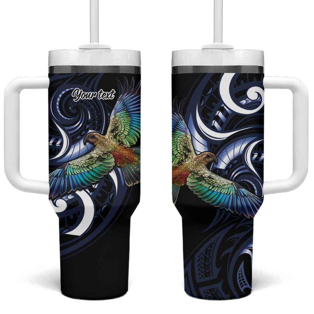 New Zealand Kea Bird Maori Tribal Koru Art Custom Stanley Quencher 40oz Stainless Steel Tumbler With Handle