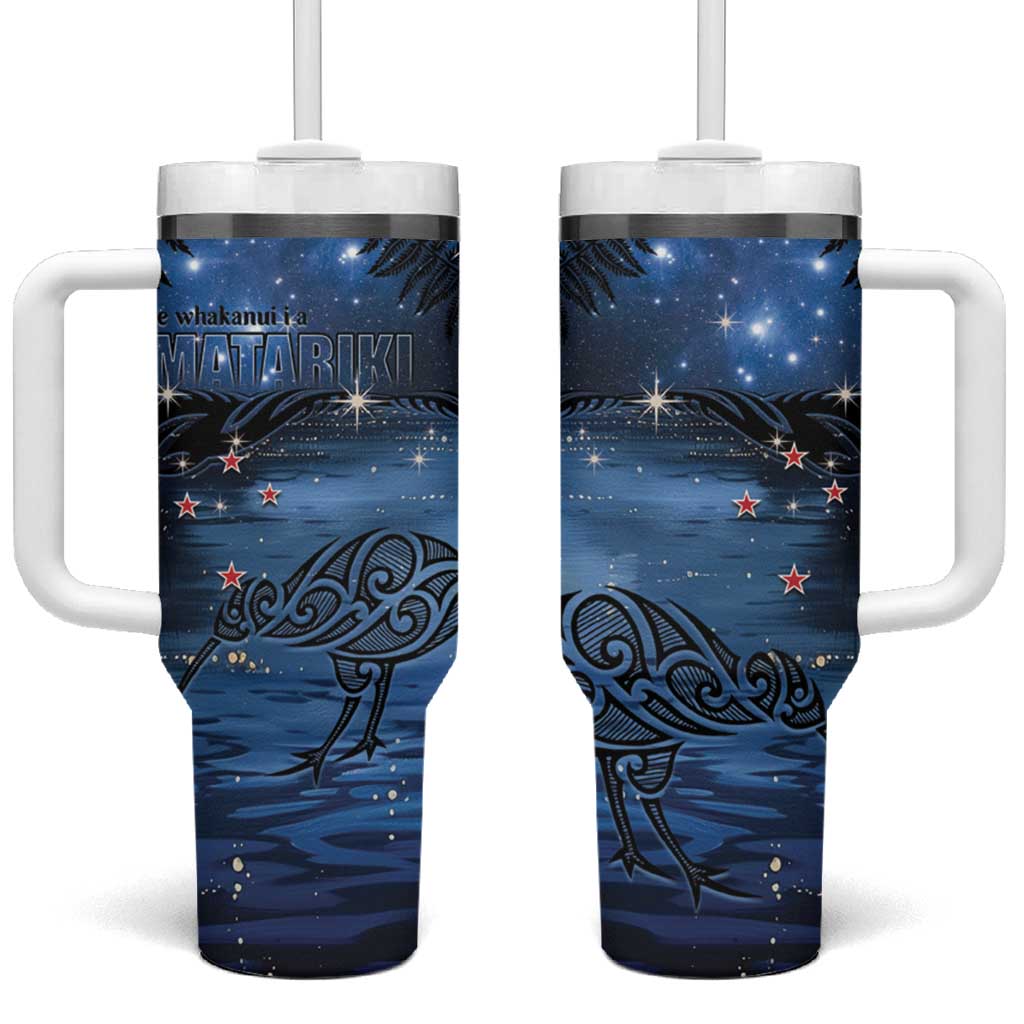 New Zealand Maori Matariki Kiwi Silver Fern Custom Stanley Quencher 40oz Stainless Steel Tumbler With Handle