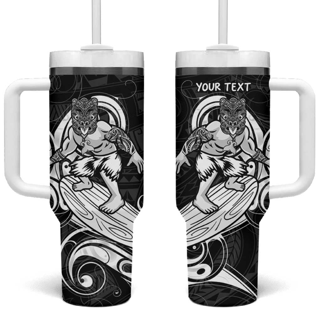 New Zealand Surfing Aotearoa Maori Tiki Haka Custom Stanley Quencher 40oz Stainless Steel Tumbler With Handle