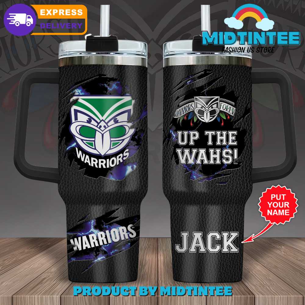 New Zealand Warriors NRL Custom Stanley Quencher 40oz Stainless Steel Tumbler With Handle