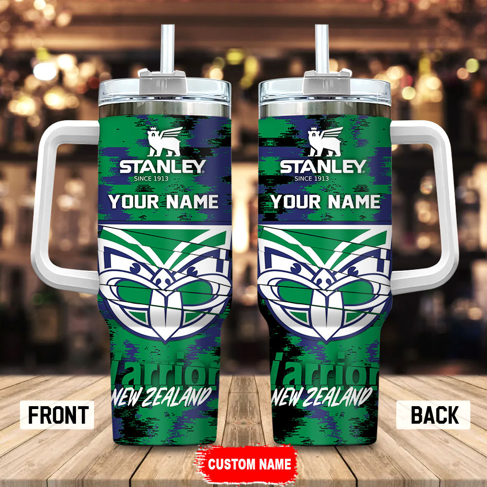 New Zealand Warriors NRL Custom Stanley Quencher 40oz Stainless Steel Tumbler With Handle