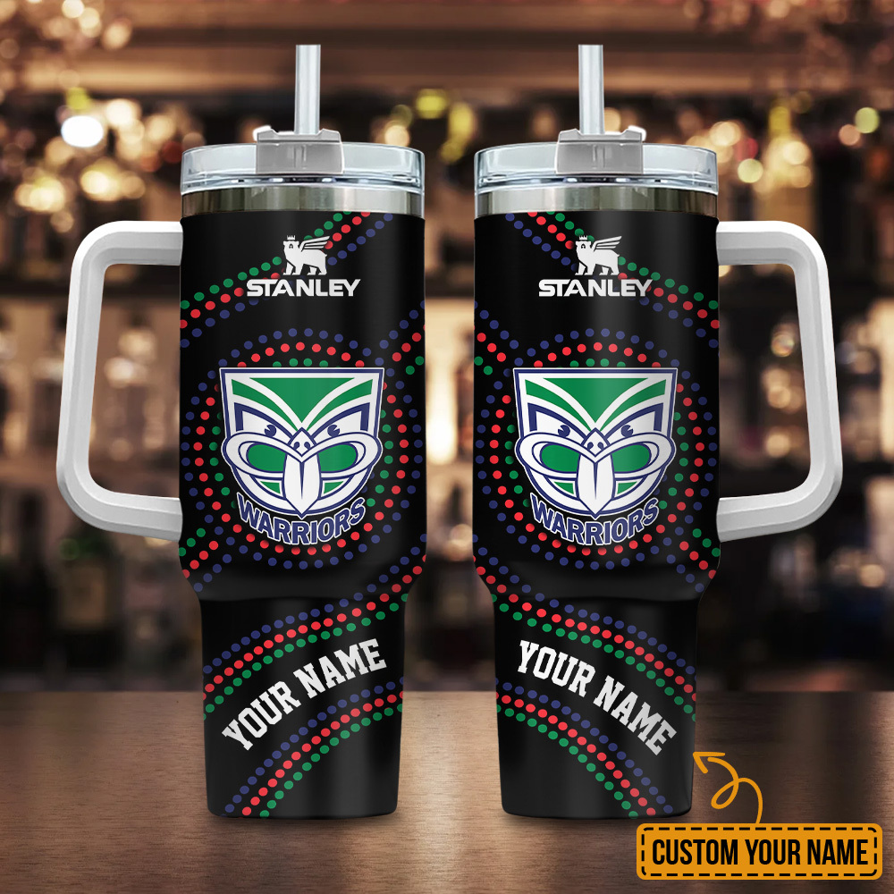 New Zealand Warriors NRL Custom Stanley Quencher 40oz Stainless Steel Tumbler With Handle