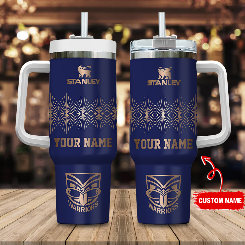 New Zealand Warriors NRL Custom Stanley Quencher 40oz Stainless Steel Tumbler With Handle