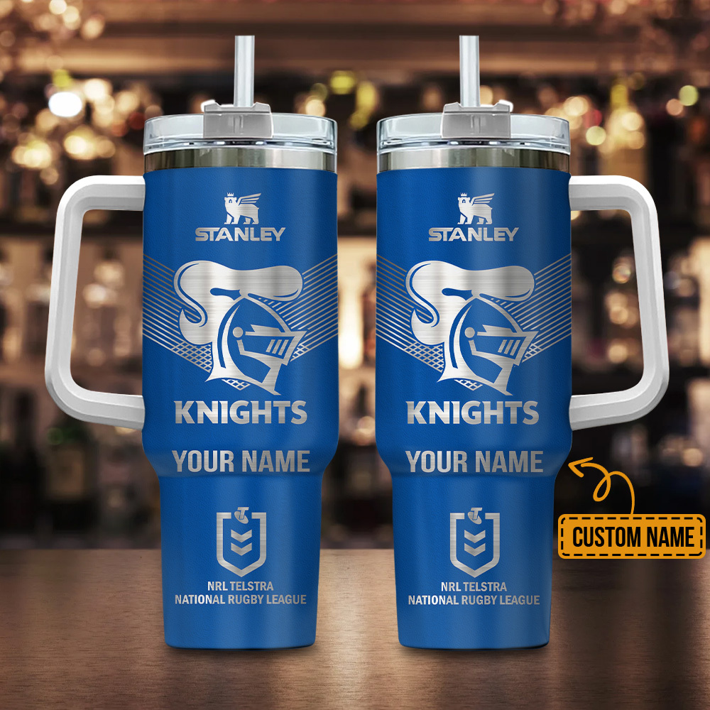 Newcastle Knights NRL Custom Stanley Quencher 40oz Stainless Steel Tumbler With Handle