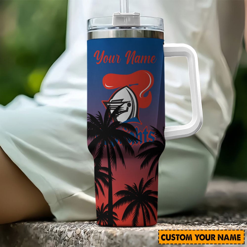 Newcastle Knights NRL Custom Stanley Quencher 40oz Stainless Steel Tumbler With Handle