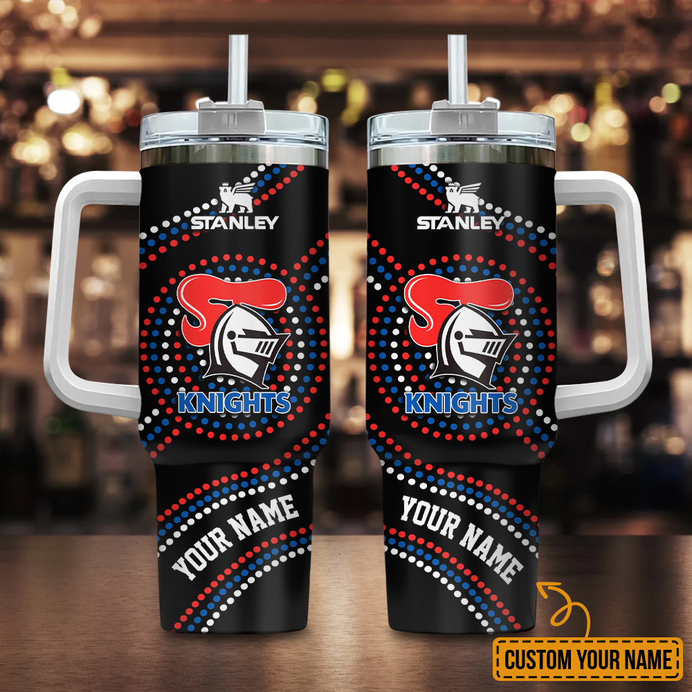 Newcastle Knights NRL Custom Stanley Quencher 40oz Stainless Steel Tumbler With Handle