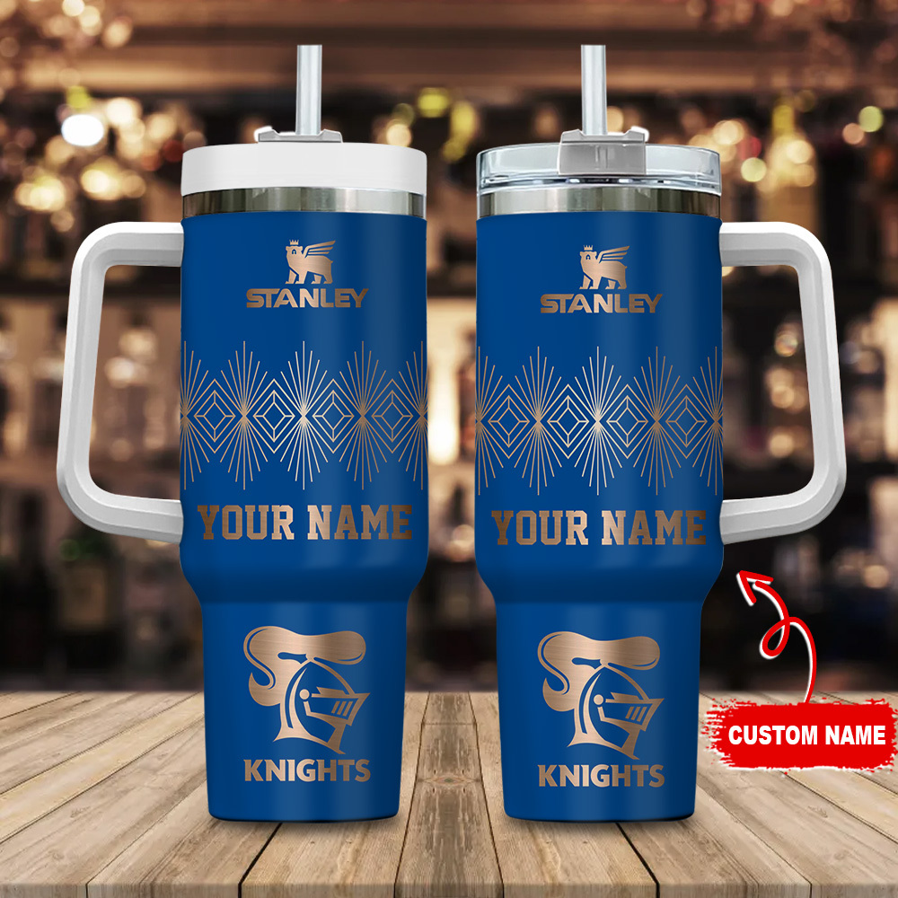 Newcastle Knights NRL Custom Stanley Quencher 40oz Stainless Steel Tumbler With Handle