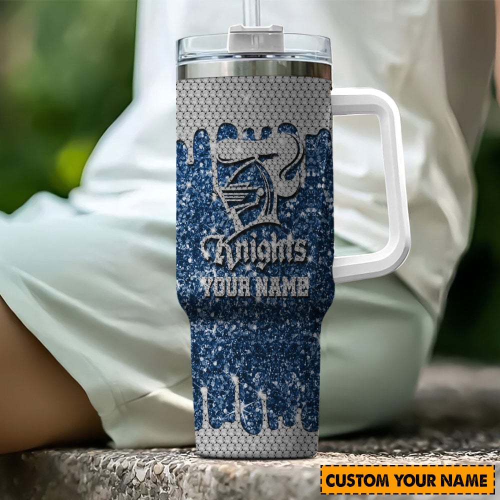 Newcastle Knights NRL Glitter Custom Stanley Quencher 40oz Stainless Steel Tumbler With Handle