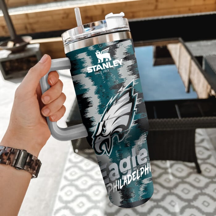 NFL Philadelphia Eagles Custom Stanley Quencher 40oz Stainless Steel Tumbler With Handle