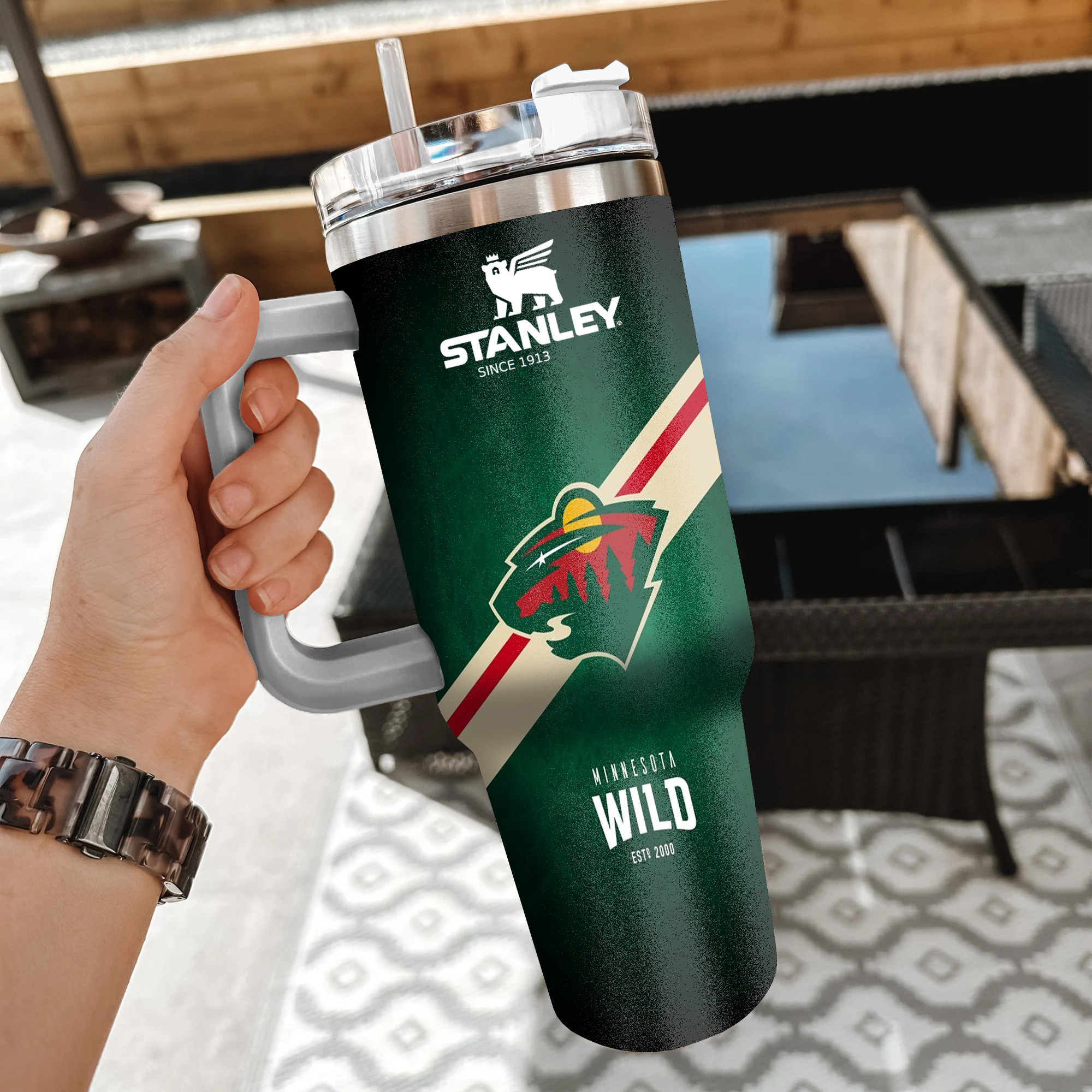 NHL Minnesota Wild Custom Stanley Quencher 40oz Stainless Steel Tumbler With Handle