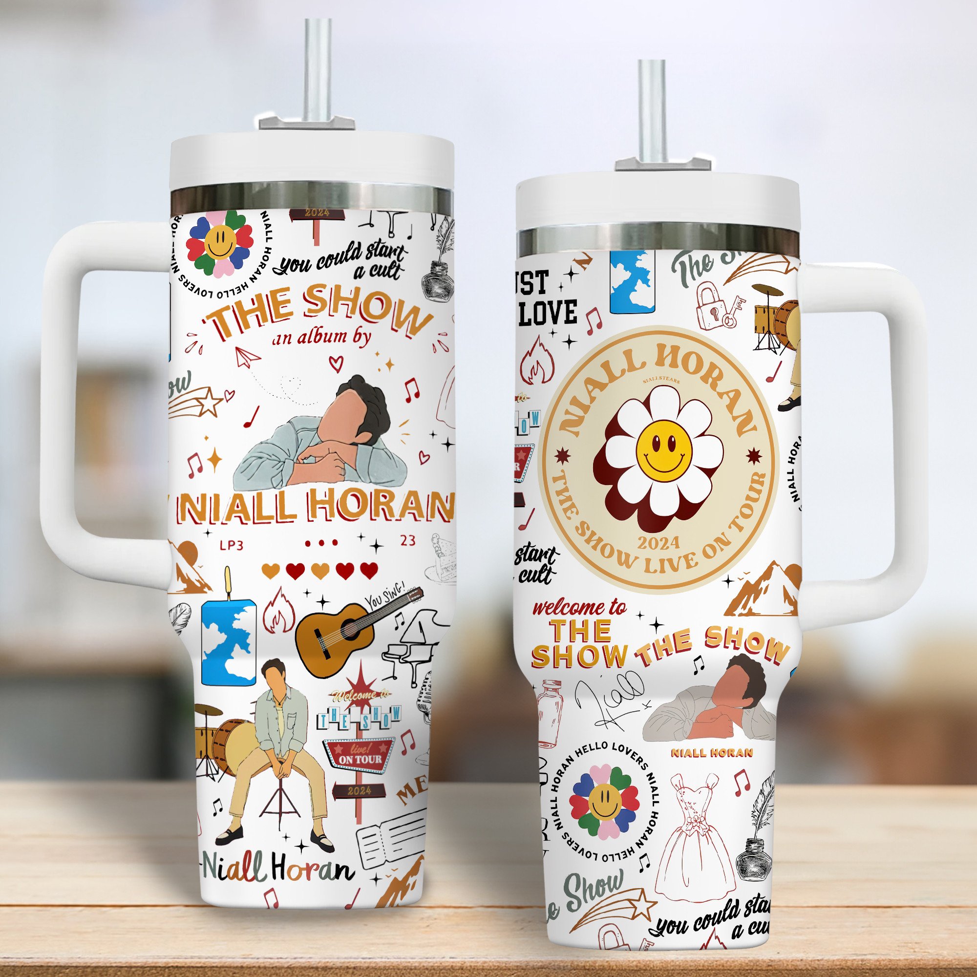 Niall Horan Music Custom Stanley Quencher 40oz Stainless Steel Tumbler With Handle