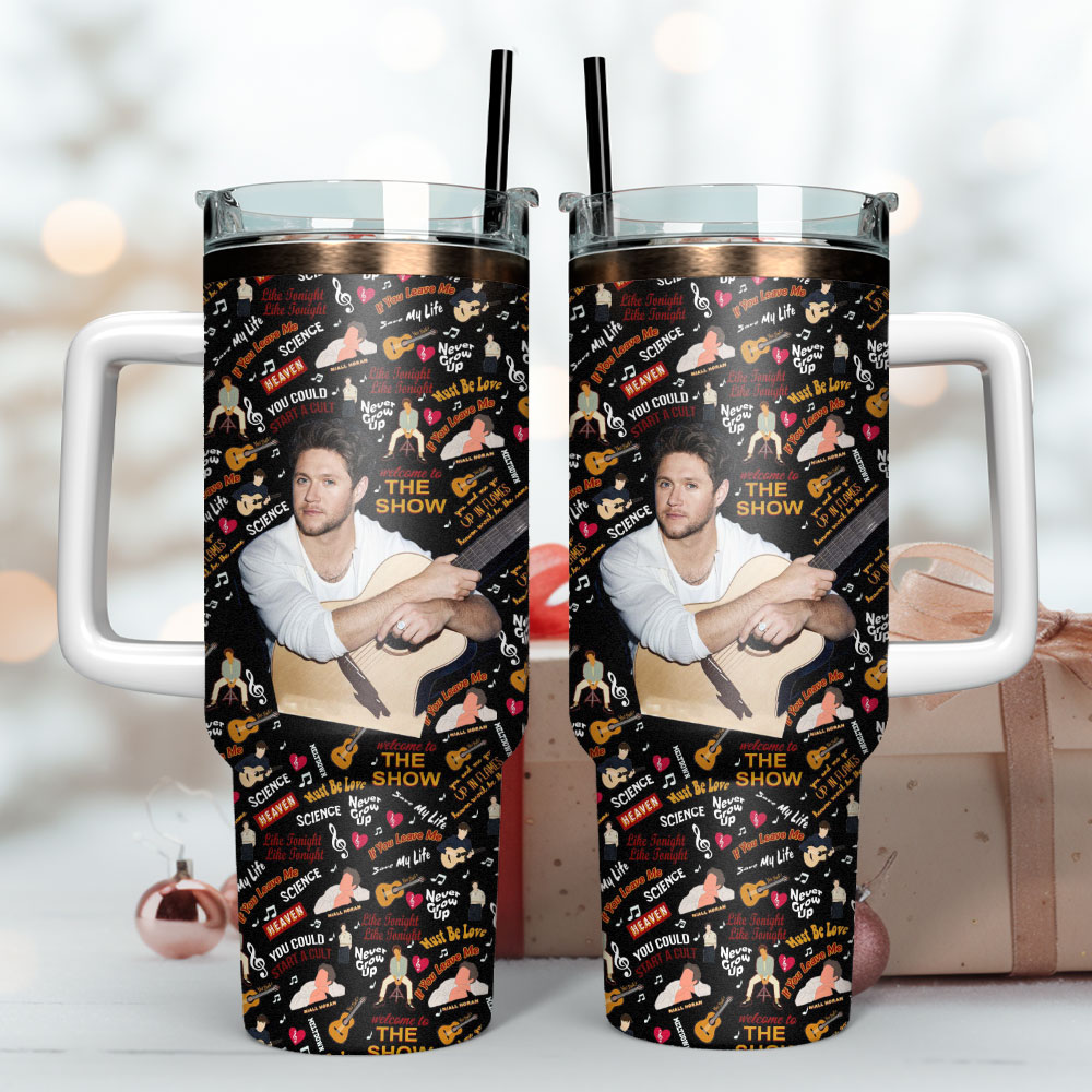 Niall Horan One Direction Band Music Custom Stanley Quencher 40oz Stainless Steel Tumbler With Handle