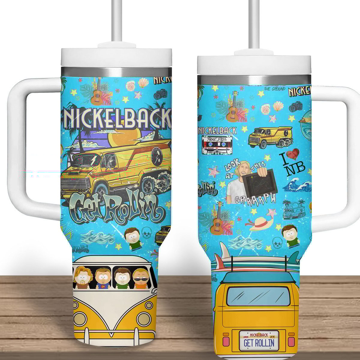 Nickelback Music Custom Stanley Quencher 40oz Stainless Steel Tumbler With Handle
