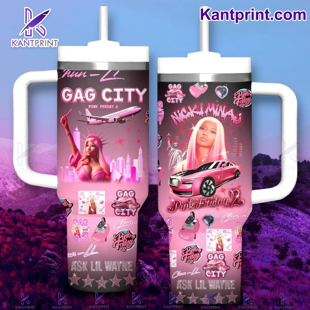 Nicki Minaj Music Custom Stanley Quencher 40oz Stainless Steel Tumbler With Handle