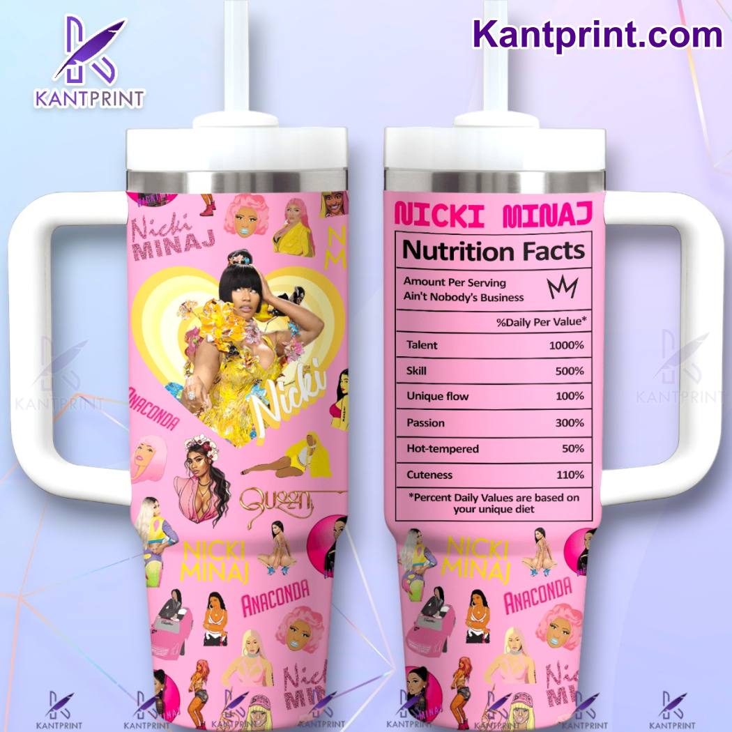 Nicki Minaj Music Custom Stanley Quencher 40oz Stainless Steel Tumbler With Handle