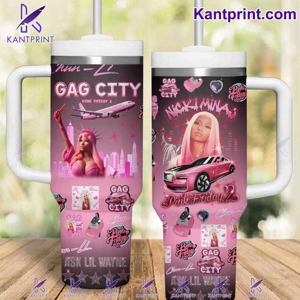 Nicki Minaj Music Custom Stanley Quencher 40oz Stainless Steel Tumbler With Handle