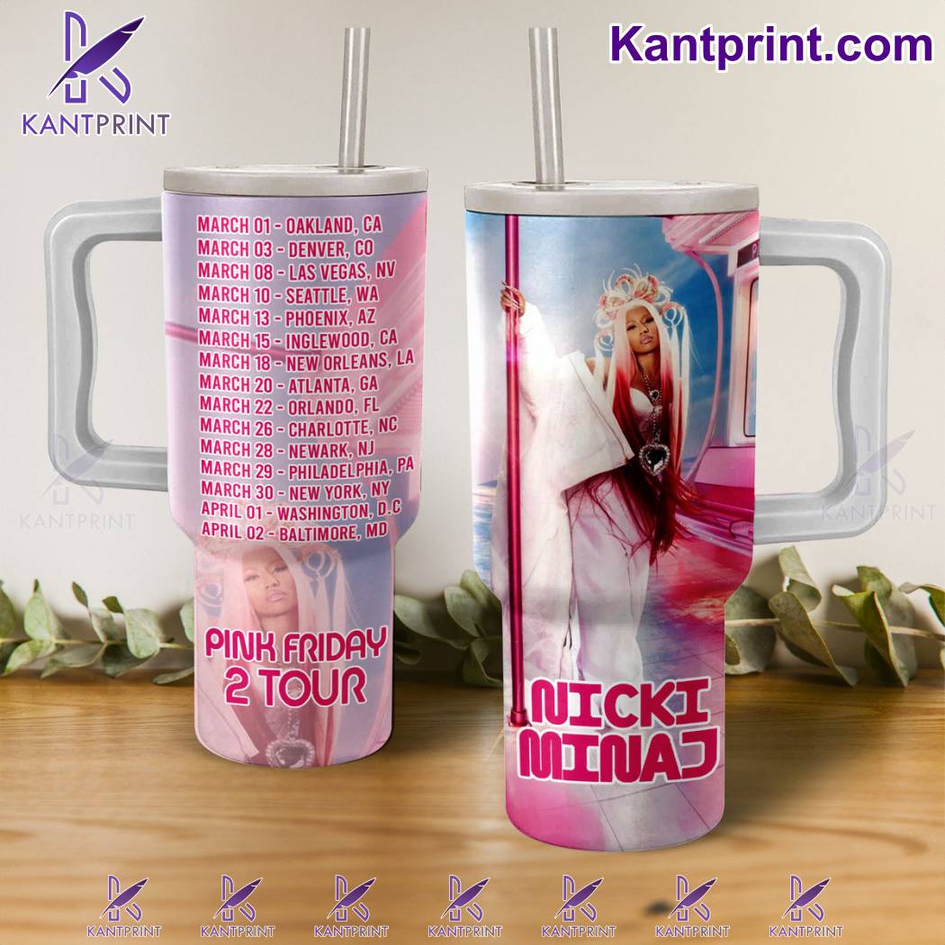 Nicki Minaj Music Custom Stanley Quencher 40oz Stainless Steel Tumbler With Handle