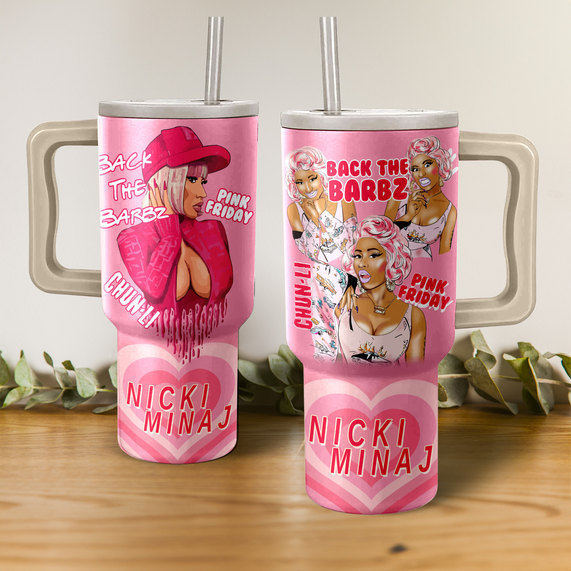Nicki Minaj Music Custom Stanley Quencher 40oz Stainless Steel Tumbler With Handle
