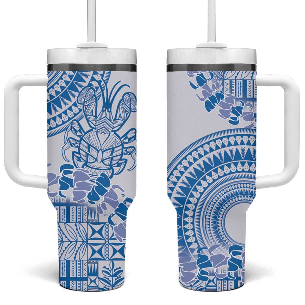Niue Language Week The Rock Coconut Crab Siapo Blue Pastel Custom Stanley Quencher 40oz Stainless Steel Tumbler With Handle