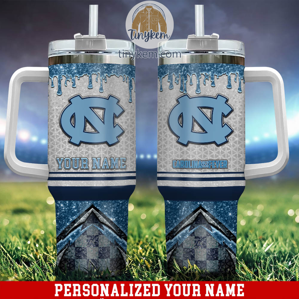 North Carolina Tar Heels Glitter NCAA Custom Stanley Quencher 40oz Stainless Steel Tumbler With Handle