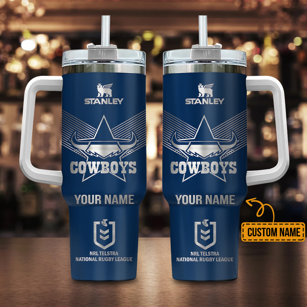 North Queensland Cowboys NRL Custom Stanley Quencher 40oz Stainless Steel Tumbler With Handle