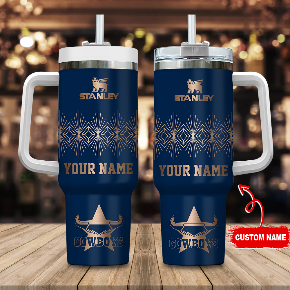 North Queensland Cowboys NRL Custom Stanley Quencher 40oz Stainless Steel Tumbler With Handle