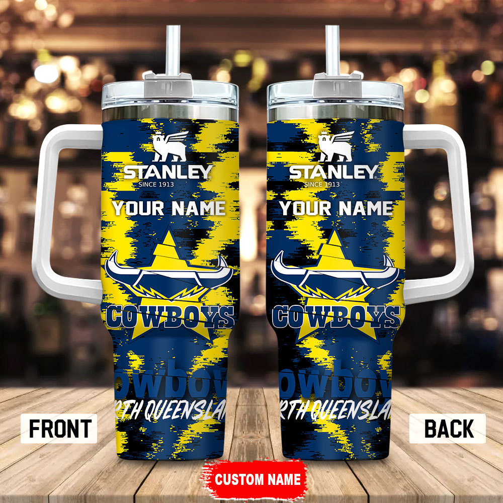 North Queensland Cowboys NRL Custom Stanley Quencher 40oz Stainless Steel Tumbler With Handle