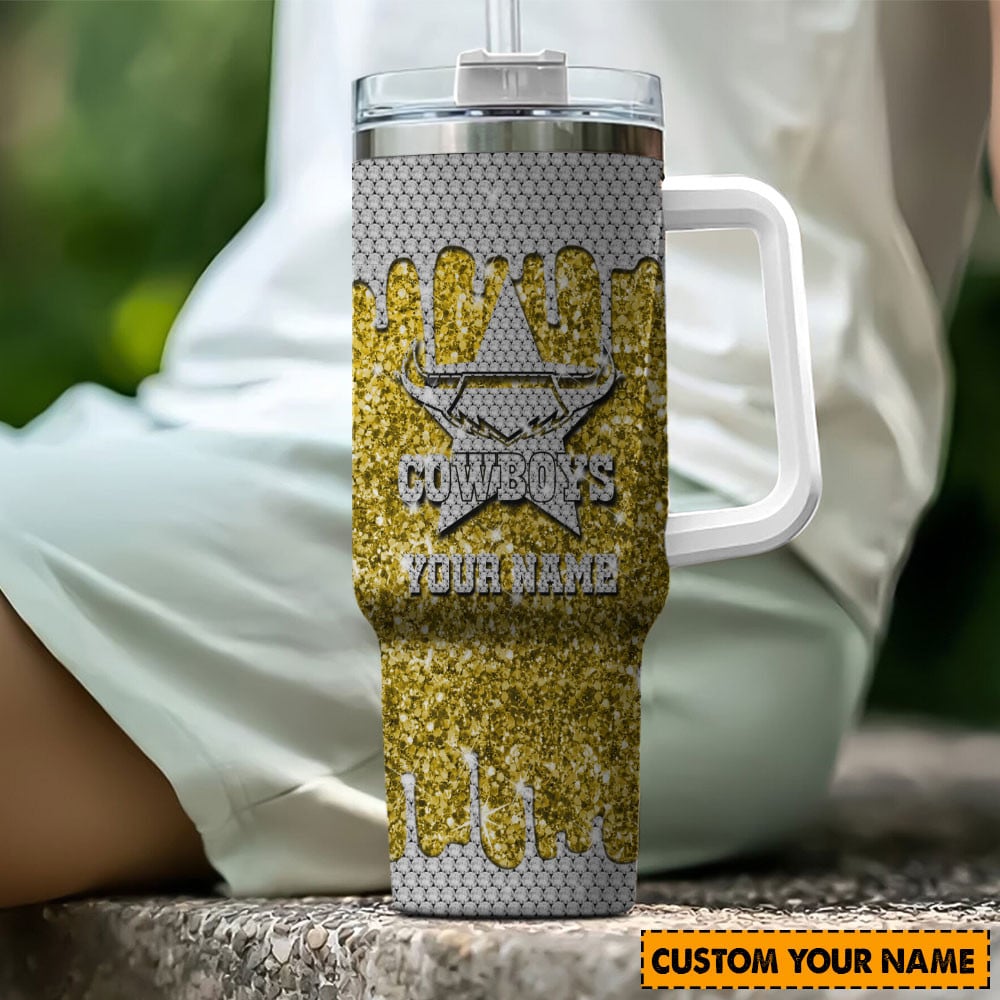 North Queensland Cowboys NRL Custom Stanley Quencher 40oz Stainless Steel Tumbler With Handle