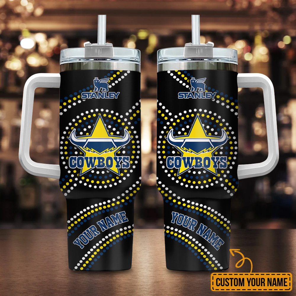 North Queensland Cowboys NRL Custom Stanley Quencher 40oz Stainless Steel Tumbler With Handle