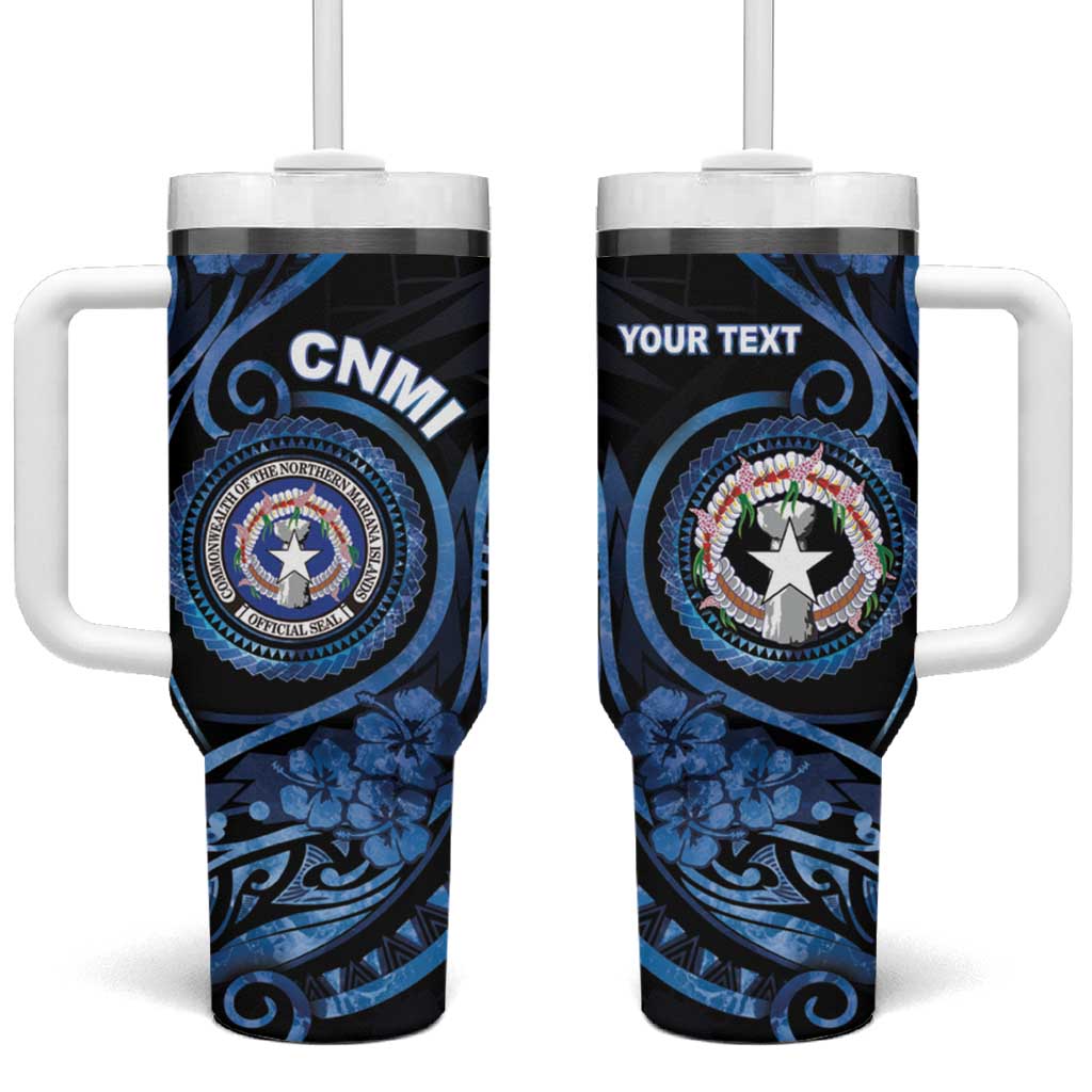 Northern Mariana Islands Ocean Floral Custom Stanley Quencher 40oz Stainless Steel Tumbler With Handle