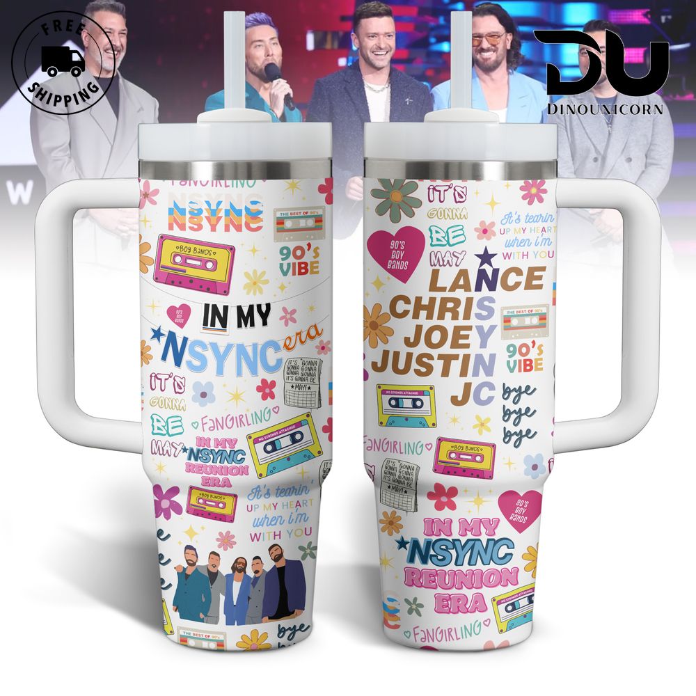 NSYNC Music Custom Stanley Quencher 40oz Stainless Steel Tumbler With Handle