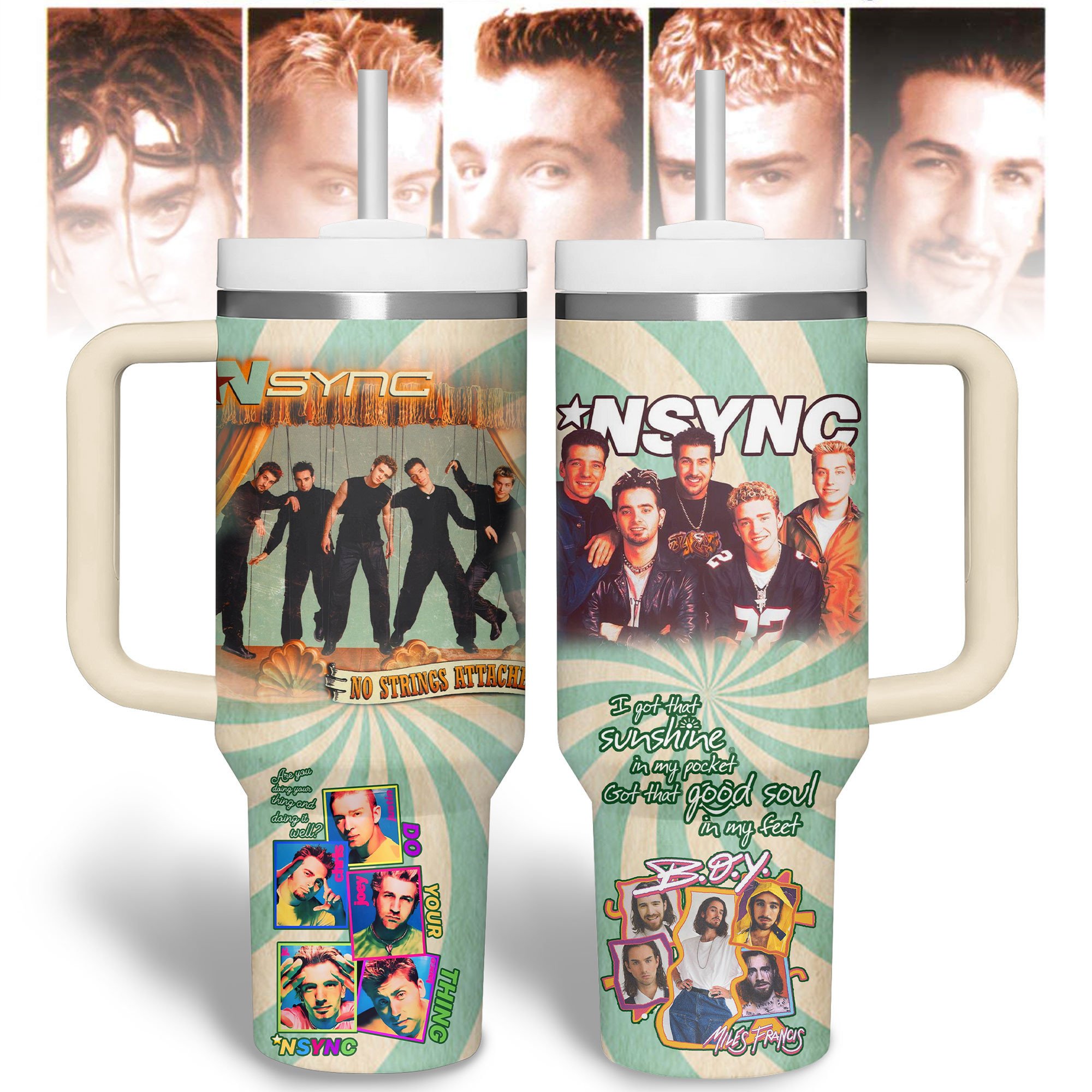NSYNC Music Custom Stanley Quencher 40oz Stainless Steel Tumbler With Handle