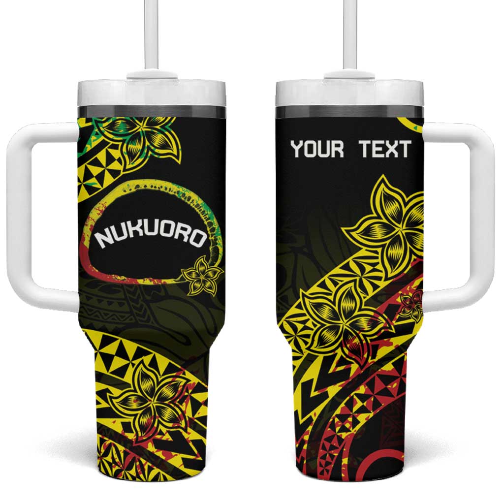 Nukuoro Atoll Polynesian Tattoo Curves Reggae Custom Stanley Quencher 40oz Stainless Steel Tumbler With Handle