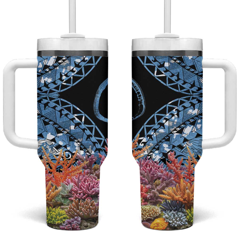 Nukuoro Micronesia Atoll with Pacific Coral Reef Custom Stanley Quencher 40oz Stainless Steel Tumbler With Handle