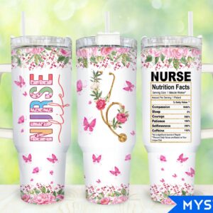 Nurse Appreciation Custom Stanley Quencher 40oz Stainless Steel Tumbler With Handle