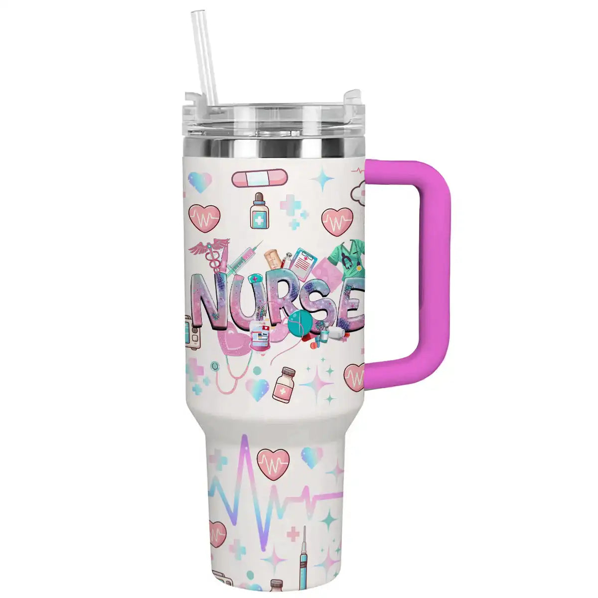 Nurse Custom Stanley Quencher 40oz Stainless Steel Tumbler With Handle