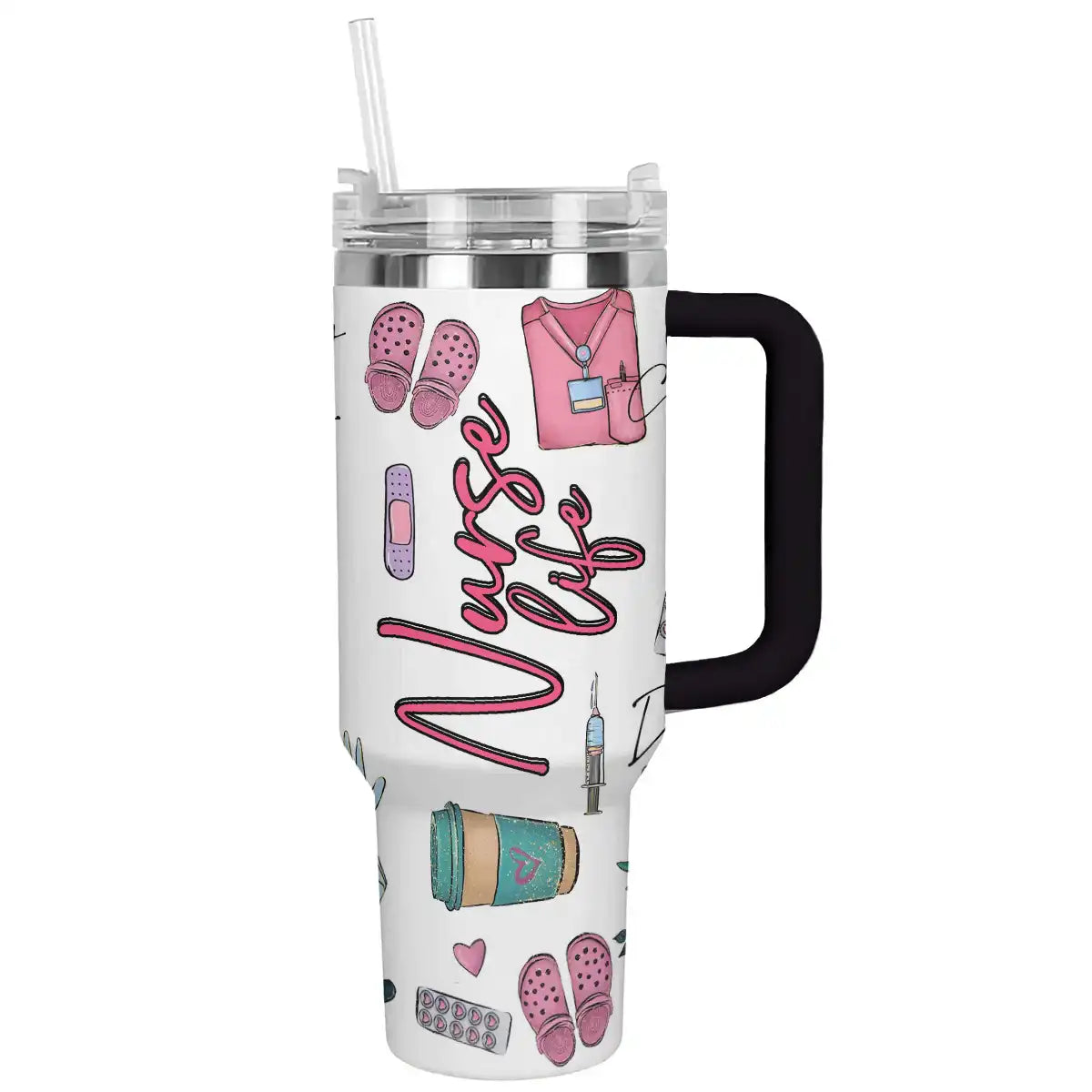 Nurse Custom Stanley Quencher 40oz Stainless Steel Tumbler With Handle